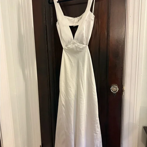 Anthropologie Sachin & Babi Sierra V-Neck Cutout Satin Midi dress, Size 10 NWT - Picture 11 of 13